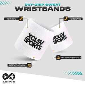 White Terry Cloth Sweat-Wicking Sports Wrist Bands